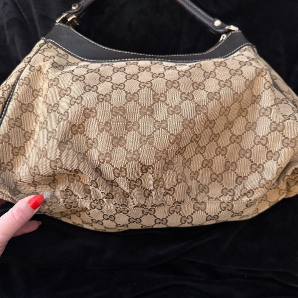 Gucci Brown GG Monogram Abbey D-Ring Hobo Bag - Picture 3 of 11